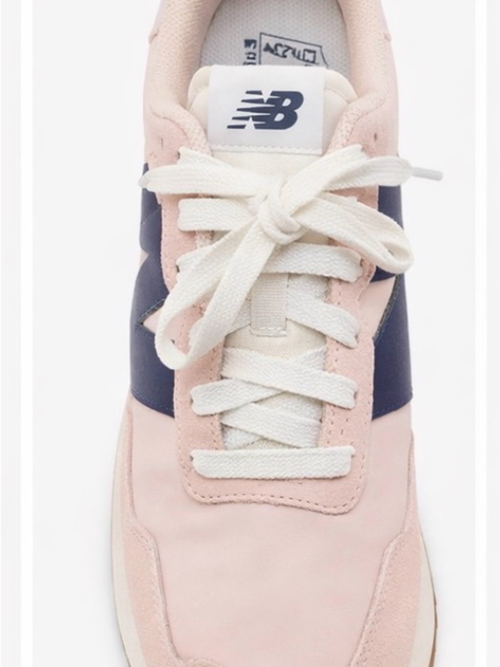 New Balance Women's Pink and Navy Suede Lace-Up Sneaker - Picture 3 of 6